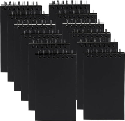 12 Pack Pocket Notebooks, 3x5 Small Notepads, Mini Spiral Notebooks, 60 Sheets/120 Pages,Lined College Ruled Paper, Memo Pads for Home, Office, School or Travel (Black)