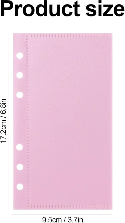 A6 Binder Pockets with No Zipper, Koqye Blue 10 Pcs Plastic Zipless Budget Envelopes, Two Pockets Frosted Cash Envelopes Money Bag for Budgeting, Cash Stuffing (Pink-2set)