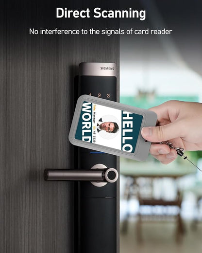 Uniclife 3 Pack Sliding ID Badge Holder Vertical Hard Plastic Case with Clear Window Grey Card Protector Pouch for Office School ID Credit Cards Proximity Key Cards Driver’s Licenses and Passes