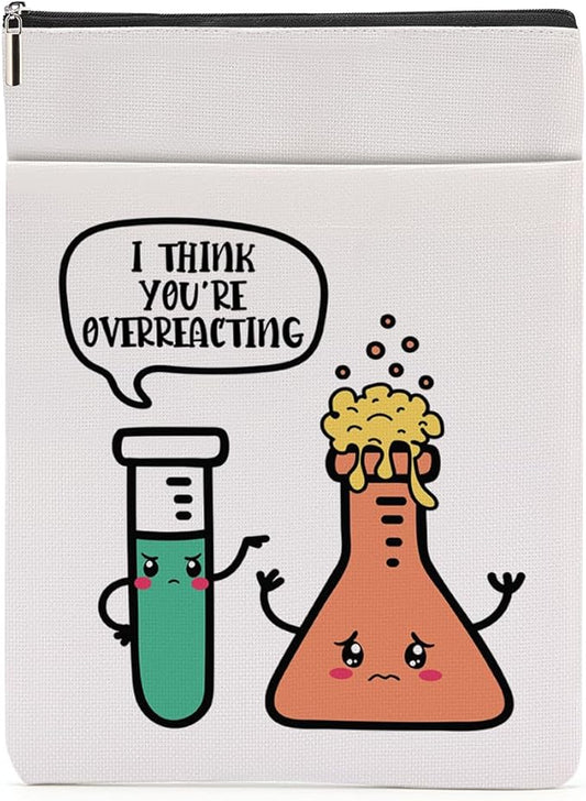 Book Themed Gifts Waterproof Book Sleeve Book Pouch Funny Reading Gifts Science Teacher Gifts for Women Friend Book Covers for Paperbacks Book Accessories Book Protector with Zipper and Front Pocket