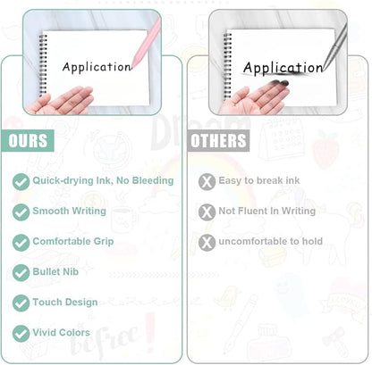 AUAUY Retractable Gel Pens, 15PCS Cute Retractable Quick Dry Gel Ink Pen, Cute Pens 0.5mm Medium Point Black Ink Quick Drying for Writing Drawing Journaling Note Taking School Office Home