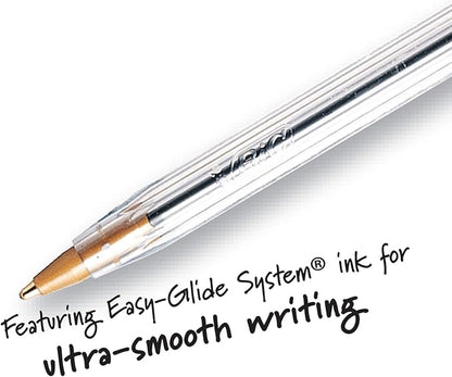 BIC Cristal Xtra Smooth Black Ballpoint Pens, Reliable Medium Point (1.0mm), 12-Count Pack