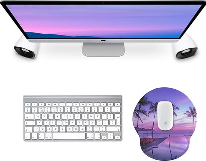 eulps Mouse Pad with Wrist Rest, Comfortable Computer Mousepad with Gel Wrist Support Smooth Surface and Non-Slip PU Base for Pain Relief, Laptop, Office & Home (Mauve Twilight)