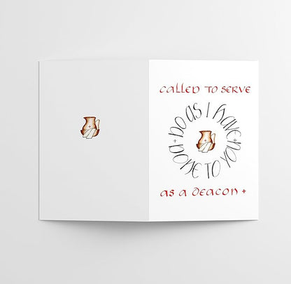 M Market On Mainstreet Christian Ordination Card w/Envelope, 5x7 inches, Made in the USA (Calligraphy Deacon Ordination, Single Card)