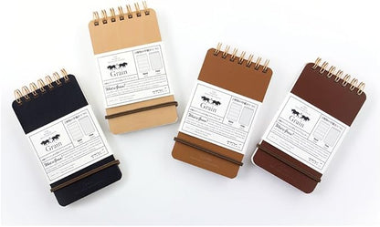 DESIGNPHIL Midori 11796006 Notepad WM Ring Memo Grain Black