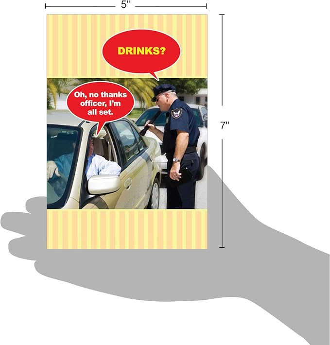 NobleWorks - Humorous Birthday Greeting Card with 5 x 7 Inch Envelope (1 Card) Bday No Thanks Officer 9800