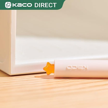 Kaco FIRST Gel Pens Cute Stationery Black Ink, 0.7 mm Medium Point, Aesthetic Cute Star Pens for Journaling (4 Bright Colors)