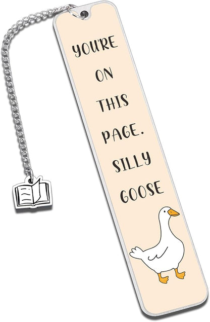 Funny Gag Gifts for Book Lovers Women, Silly Goose Cute Bookmarks for Book Lovers, Funny Bookmarks for Women Birthday Christmas Gifts for Gf Wife Mom Bookish Book Reading Accessories for Book Club