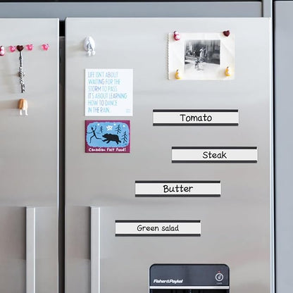 Magnetic Label Holder 0.78"X4"，Magnetic Labels for Shelving，Magnetic Data Card Holders File Cabinet Labels,Pack of 50