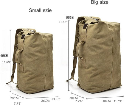 Military Duffel Bag Top Load Double Strap Canvas Backpack Army Travel Big Size