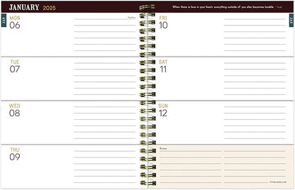 TF PUBLISHING 2025 Victorian Blooms Medium Weekly Monthly Planner - Goals & Task Trackers - Planner Monthly and Weekly with Organizer Stickers - 12 Month Calendar Planner - 6.5" x 8"