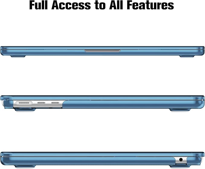 Fintie Case for MacBook Air 13.6 Inch A3113 A2681 (2022 2023 2024 Release) - Snap On Hard Shell Cover for MacBook Air 13.6" M2 M3 Chip with Liquid Retina Display and Touch ID (Crystal Ocean Blue)