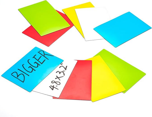 Dry Erase Big Magnetic Labels (4.8x3.2,Pack of 20),Large Write On Magnets Name Plates Sticker,Waterproof/Reusable for Refrigerator&Lockers&Whiteboard&Cabinet(Multicolor)