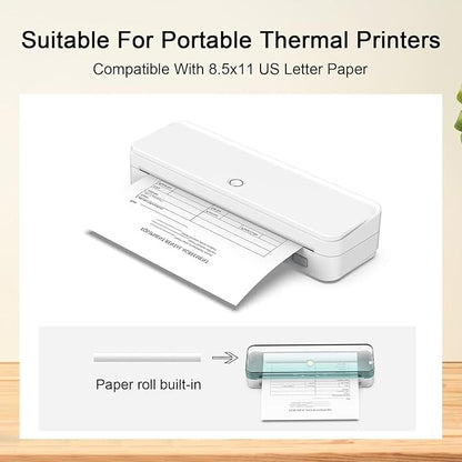 2 Rolls Thermal Paper, Thermal Printer Paper, 8.5" x 26ft US Letter Paper Size, Printer Paper Roll for M08f M832 Printer, Thermal Paper Rolls Compatible with Peripage Bluetooth Portable Printer