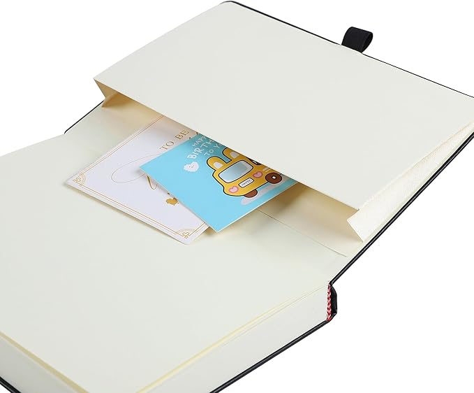 Journal Notebook Journal for Men/Women Journals for Writing A5 180Sheets 360Pages College Ruled Notebook 100gsm Lined Paper Leather Hardcover Journal 5.9'' X 8.4'' (Black)