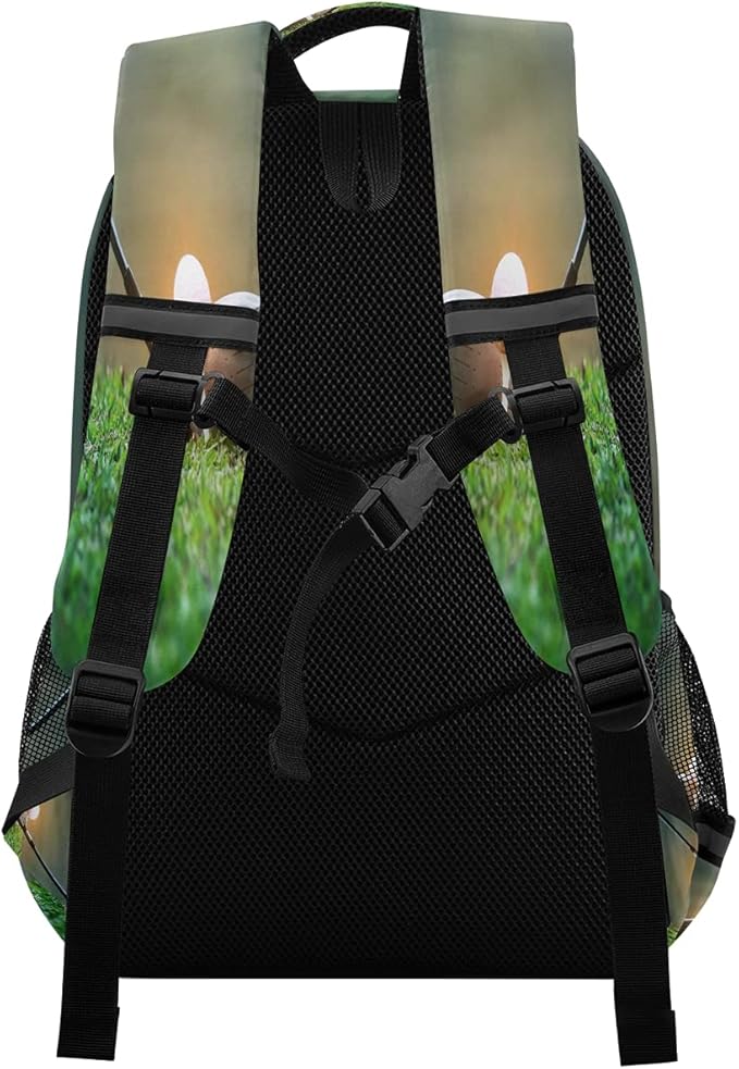 AUUXVA Golf Ball Sport Grass Backpack School Bookbag Laptop Purse Casual Daypack for Teen Girls Women Boys Men College Travel