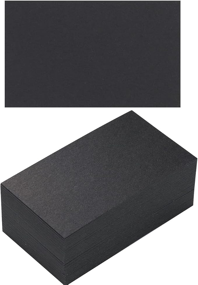 100 Pack Thick Paper Cardstock Blank Heavy Cards Stock for Invitations, Greeting Cards Making, Postcards, Photos, 250GSM Thick Paper (Black, 3x5 inches)