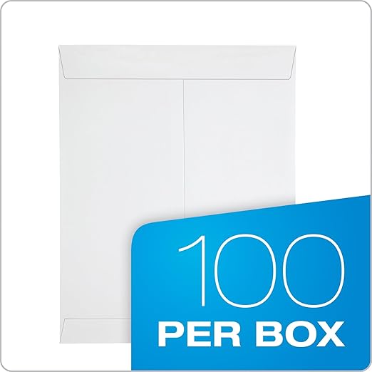 Columbian 10 x 13 Catalog Envelopes with Self Seal Closure, 28 lb White Wove, for Mailing Flat Letter Size Documents or Photos, 100 Per Box (COLO336)