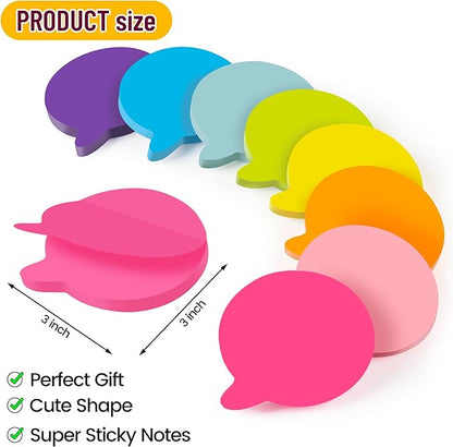 Bubble Sticky Notes 3x3 in, 8 Pads, Super Cute Bright Color Strong Adhesive Post, Clean Removal, 82 Sheets/pad