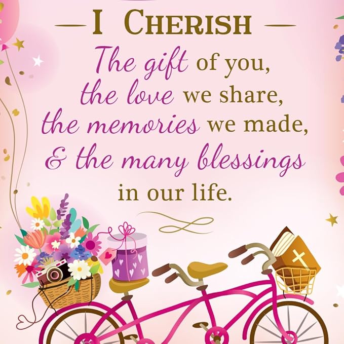 Prime Greetings Religious Birthday Card For Wife, Made in America, Eco-Friendly, Thick Card Stock with Premium Envelope 5in x 7.75in, Packaged in Protective Mailer