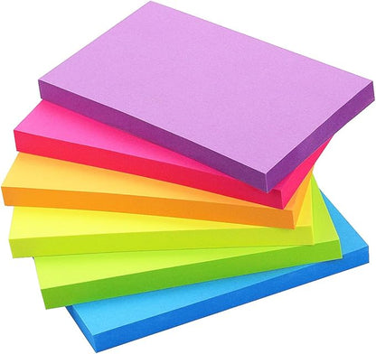 Early Buy Sticky Notes 6 Bright Color 6 Pads Self-Stick Notes 3 in x 5 in, 70 Sheets/Pad