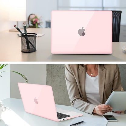 Fintie Case for MacBook Air 13.6 Inch A3113 A2681 (2022 2023 2024 Release) - Snap On Hard Shell Cover for MacBook Air 13.6" M2 M3 Chip with Liquid Retina Display and Touch ID (Crystal Pink)