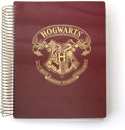 Paper House Productions Harry Potter 12 Month Undated 9.5" Planner with Month and Event Flag Stickers - Hogwarts Crest