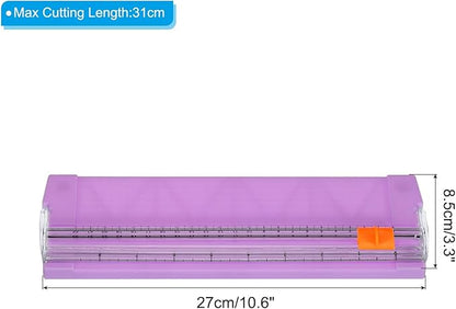 PATIKIL Paper Trimmer, Plastic Portable A5 Paper Cutter Slicer Tool with Side Ruler for Scrapbooking Craft Paper Photo Cardstock Label, Purple