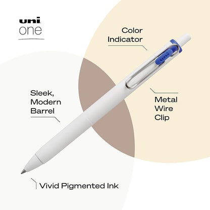Uniball One Gel Pen, 12 Blue Pens, Medium Point 0.7 mm Gel Pens, Fine Point, Smooth Writing Pens, Home Office Supplies by Uni-ball, Colored Pens, Ink Pens, Ballpoint Pens, Bulk Pens for Journaling