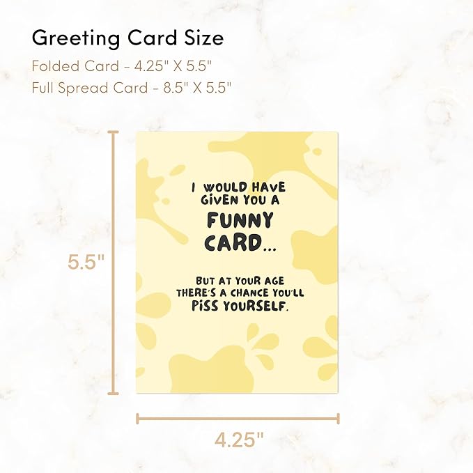 ALY LOU Funny Birthday Card, Retirement Card, Congratulations Congrats Card for Him/Her (Piss Yourself)