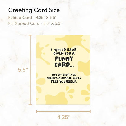 ALY LOU Funny Birthday Card, Retirement Card, Congratulations Congrats Card for Him/Her (Piss Yourself)