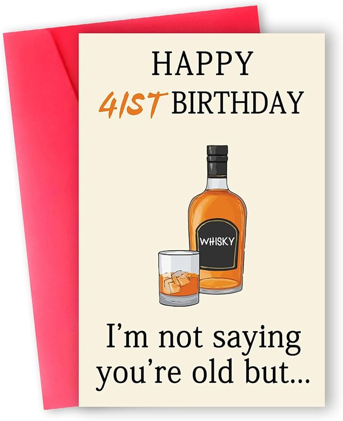 Funny 41st Birthday Card, Best 41st Birthday Gifts Women Men, Unique 41st Birthday Decorations for Him Her, Happy 41 Year Old Bday Card Gifts for Husband Wife