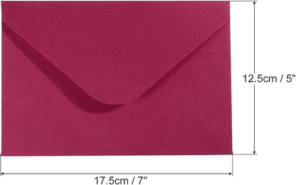 PATIKIL Mini Envelopes, 50 Pack Gift Cards Business Cards Envelope for Invitation Graduation, Dark Red
