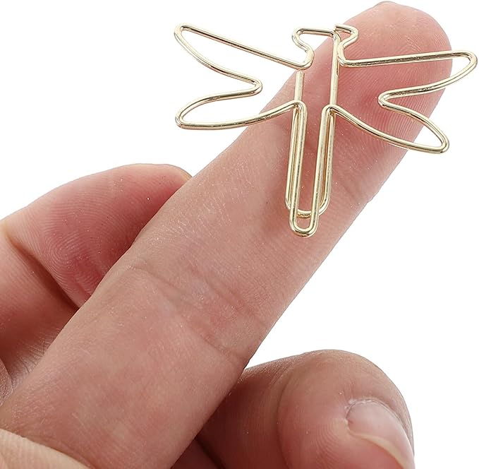 NUOBESTY 20pcs Gold File folders Decorative folders Work Folder Gold Paper Clips Decorative File folders Decorative Paper Clips Gold paperclips File Clips Unique Zinc Alloy Office Decorate