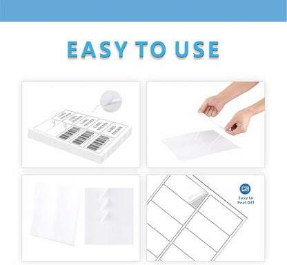 2"×4" Shipping Labels, JIQEZNL Premium 10 UP Address Labels, 300 Mailing Labels for Envelopes for Laser/Ink Jet Printer, White Paper Printable Sticker Labels 10 Per Sheet 8.5"×11"