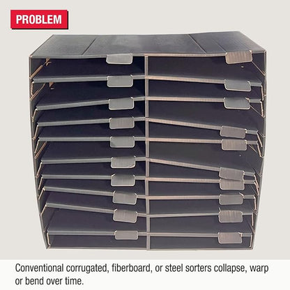 Ultimate Office TierDrop Literature Organizer/Forms Mailroom Classroom Sorter, 16-Compartments with Optional Add-On Tiers for Easy Expansion, Gray w/Black