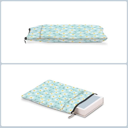 Daisy Pattern Book Lovers Gifts Waterproof Book Sleeve Book Pouch Book Protector with Zipper and Front Pocket BookCover Case for Women Girl Readers Librarian Book Accessories Book Club Gifts