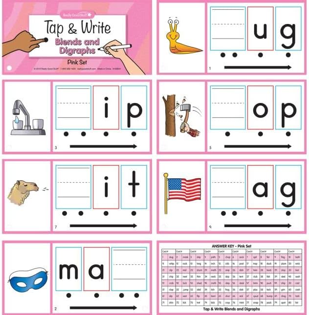 Really Good Stuff Tap and Write Blends and Digraphs - 124 Cards