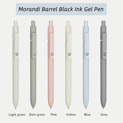 Gel Pens, 6 Pcs 0.5mm Fine Point Smooth Writing Pens Japanese Cute Pens, High-End Series Black Ink Pens for Journaling Note Taking, School Office Supplies for Women Men (6 Pcs Morandi)