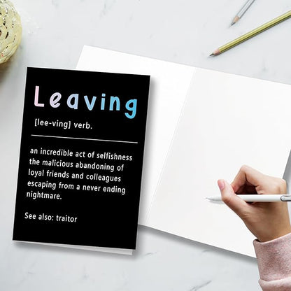 Funny Farewell Card for Coworkers, Departure Cards for Him, Her, Work Besties, Humorous Resignation Definition Cards, Funny Card for Coworkers Leaving