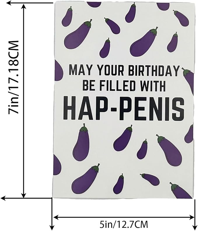 Funny Birthday Card for Women or Men,Birthday Gift for Sister Brother Wife Husband Friend-MAY YOUR BIRTHDAYBE FILLED WITH HAP-PENIS