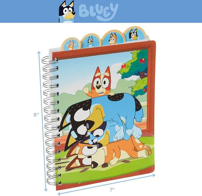 Innovative Designs Bluey Tab Journal Notebook, Spiral Bound, 96 Lined Pages, 8 x 7 inches, Blue