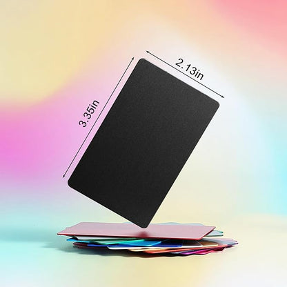 Thick Multi-Colors Aluminum Metal Business Cards Anodized aluminum 86 X 54 X 0.8 mm 15 pcs Include Protector Sleeves(Frosted)