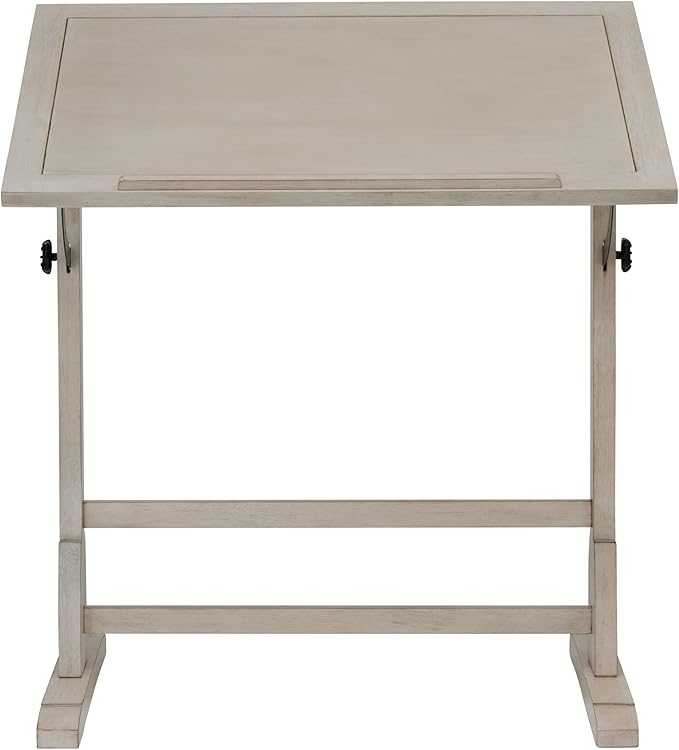 Studio Designs Vintage Drawing/Drafting Table with Pencil Ledge - 36" W x 24" D - Coastal Whitewash - Adjustable Tilting Top
