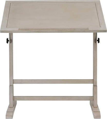 Studio Designs Vintage Drawing/Drafting Table with Pencil Ledge - 36" W x 24" D - Coastal Whitewash - Adjustable Tilting Top