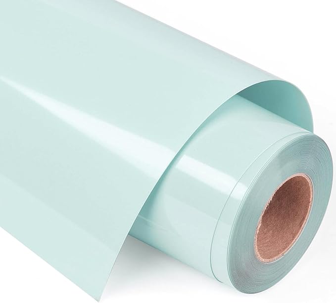 VINYL FROG Heat Transfer Vinyl Roll HTV Vinyl - 12" x12ft Baby Blue Iron on Vinyl for T-Shirts, Heat Press Vinyl for DIY Craft Designs (Baby Blue)