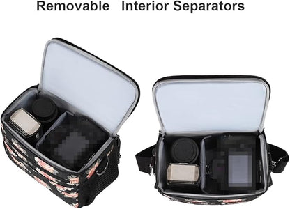 DOMISO Camera Bag Case Waterproof Anti-shock Shoulder Bag, Flower