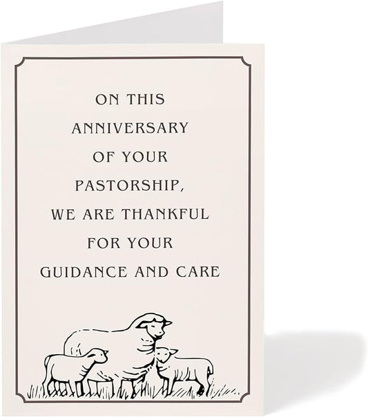 M Market On Mainstreet Pastor Cards, 5x7 inches, Single Card with Envelope, Made in USA (Shepard Anniversary)