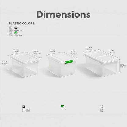 IRIS USA File Box File Organizer Plastic File Box for Letter/Legal File, BPA-Free Plastic Storage Bin Tote Organizer with Durable and Secure Latching Lid, Stackable, Nestable, Pearl 35 Qt. 4 Pack