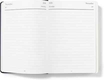 Wykeham's Executive 2026 Daily Journal Planner – US Public Holidays & Format – Customization Available (Royal Blue, 8.5"×5.5")